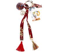 (As show, One size) Lucky Cat Keychain Japanese Cat Keychain for Bag Purse Big Red