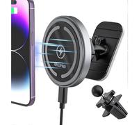(As show, One size) MagSafe Car Mount Charger iPhone Wireless Car Charger, Stick on Dashboard Magnetic Phone Holder Mount for iPhone 15 Pro Plus Max 14 13 12 Series, 15W