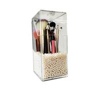 (As show, One size) Makeup brush holder, acrylic cosmetic brush holder with cover, cosmetic brush storage rack, makeup storage rack for bathroom and dressing table,(squar
