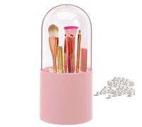 (As show, One size) Makeup brush holder storage box with pearls, advanced make-up brush storage box, with waterproof and dustproof sliding cover, suitable for bathroom an