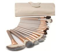 (As show, One size) Makeup Brushes 18 PCs Makeup Brush Set Professional Wood Handle Premium Synthetic Contour Concealers Foundation Blending