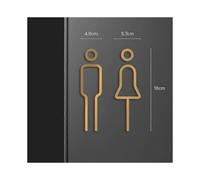(As show, One size) Man Woman Metal Wall Sign Plate Toilet Doorplate Wash Room Label Wc Signage Board - Plaques Signs gold