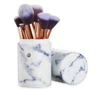 (As show, One size) Marble Makeup Brush Set with Brush Holder Pot | Premium Synthetic Foundation Powder Concealers Blending Eye Shadows Face