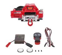 (As show, One size) Metal Automatic Winch Wireless Remote Controller System for 1:10 RC Crawler Car Axial SCX10 90046 TRX4 Red