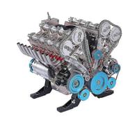 (As show, One size) Metal Combustion Engine Construction Kit, 1:3 V8 8 Cylinder Car Engine Model Making for Technology Enthusiasts from Teenagers