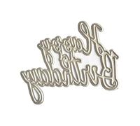 (As show, One size) Metal Cutting Dies Happy Birthday Scrapbooking Stencil Die Cuts Card Embossing DIY Photo Album Template Mold Decoration