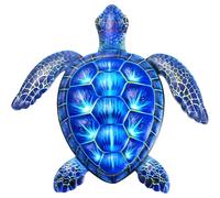 (As show, One size) Metal Sea Turtle Beach Outdoor Wall Art Decor Hanging Art for Home Bedroom Garden (Blue)