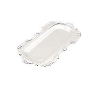 (As show, One size) Metal Stainless Steel Towel Tray Dinner Plates Storage Tray Dish Plate Tea Tray Fruit Trays Cosmetics Jewelry Organizer,Silver