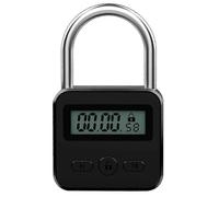 (As show, One size) Metal Timer Lock LCD Time 99 Hours Max Timing USB Timer Padlock-Good