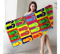 (As show, One size) Microfiber Beach Towel Oversize Clearance,Extra Large 59"x29.5", Cool Travel Pool Towel, Ideal Gift for Women Men (Slippers)