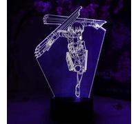 (As show, One size) Mikasa Final Otaku Lamp Attack on Titan Final Season Anime Lamp Figure Night Light, 16 Color RGB LED Remote, 3D Anime Room Dcor Gift for Otaku