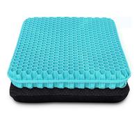 (As show, One size) (Milk Green)Thick Gel Seat Cushion with Non-Slip Coating - Breathable Honeycomb Pattern - Absorbs Pressure Points for Car, Office Chair, Wheelchair