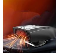 (As show, One size) Mini 12V Car Defroster Heater, Portable, Two in One Function, 360 Degree Adjustable Car Heater, 180W Plug-in Cigarette Lighter, Electric Heater(Black)