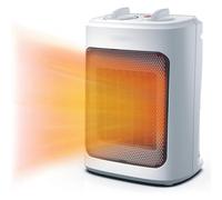 (As show, One size) Mini Ceramic Radiator 2000 W - 3 Power Levels - Compact Supplementary Heating for Office, Bedroom, Living Room - White