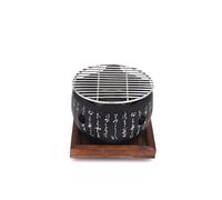 (As show, One size) Mini Charcoal Grill, Portable Japanese Tabletop Grill - Kabob Yakitori BBQ Party Accessories - Size S