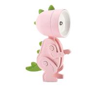 (As show, One size) Mini night light dinosaur (pink), cartoon DIY cute night light, portable LED desk light with adjustable phone holder, suitable for children, students,