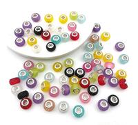 (As show, One size) Mix 50Pcs coloured beads with large holes Trendy style Many styles to choose from DIY beading basic snake bone bracelet accessories (large coloured be