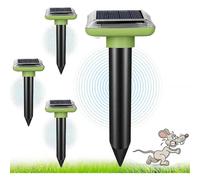 (As show, One size) Mole Repellents, Solar, Ultrasonic 4 pcs, Ultrasonic Terminal for Moles, Gophers Vole Snakes and Other Animal Repellents