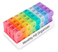 (As show, One size) Monthly Pill Organizer 2 Times a Day, one Month Pill Box AM PM, 30 Day Pill Case Small Compartments to Hold Vitamin and Travel Medicine Organizer, 31