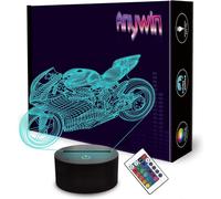 (As show, One size) Motorcycle Night Light, Anywin 3D Night Light for Kids with Remote Control & 16 Colors Changing