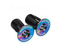 (As show, One size) Mountain handlebar plug cover color aluminum alloy road bike bicycle handle plug end cover (electroplating color / 2 packs)