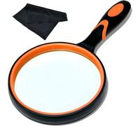 (As show, One size) MSBD 100mm Reading Magnifier Large Portable 10X Magnification with Non-Slip Soft Rubber Handle Diameter.