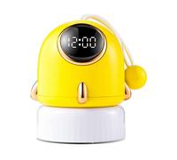 (As show, One size) Multi-functional Clock Night Light Starry Projector Lamp for Decorating Birthdays Christmas Parties Gift Baby's Bedroom Yellow