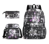 (As show, One size) Murder Drones UZI School Bag Backpack Pencil Case Shoulder Bag Three-piece Set _7