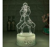 (As show, One size) Naruto Stuff Lamp Anime Gifts 3D Illusion Night Light TouchCreative RGB EffectItachi Uchiha Kakashi Jiraiya Ideal Gift