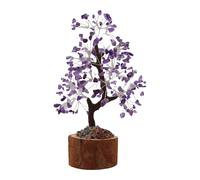 (As show, One size) Natural Crystal Trees Amethysts Gravels Lucky Trees Decoration Agates Stone Gravle Stone Mineral Ornament Home Decoration