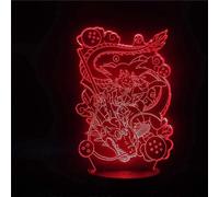 (As show, One size) NC Dragon Ball Z Action Figure Anime Son Goku Shenron 3D Night Lights Acrylic Touch Remote Control LED 16 Colors Changing Cartoon Figure for Kids Tabl