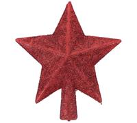 (As show, One size) NICEXMAS Treasures Red Glittered Mini Star Christmas Tree Topper Christmas Tree Topper