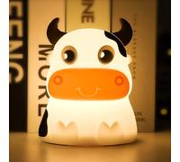 (As show, One size) Night Light For Kids, Aveki Portable Tap Control Nightlight Lamp, 7 Colors Mode, Silicone Cute Animal Cow Led Nursery Night Lamp (cows-battery Powered