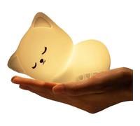 (As show, One size) Night Light Kitty Cat Night Light, USB Rechargeable Cute Cat Night Light, Warm White and 7 Color Breathing Modes Child Night Light for Girls, Kids, To