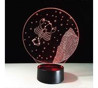 (As show, One size) Night Light Scorpio 3D Led Table Lamp Bedroom Constellation USB Led Vision Night Light Romantic Gift Decor Lighting Baby Sleep Light Fixture