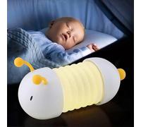 (As show, One size) Nightlight for Kids, Caterpillar LED Light, Foldable and Adjustable, Portable Night Light, USB Charger, Magnet Included, Unisex - Long Run Time