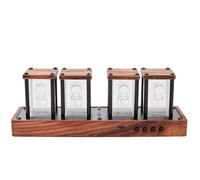 (As show, One size) Nixie Tube Clock Walnut Digital Clock, Support Wi-Fi Time Calibration, Alarm and 12/24H Display, No Assemble Required