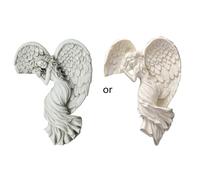 (As show, One size) Nordic for Creative Right/Left Corner Angel Statue Sculpture Home Wall Ornaments Resin Art Crafts Decoration Gifts