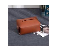 (As show, One size) Nordic Simple Tissue Cover Tea Table Living Room Creative Tissue Box Leather Brown