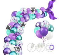 (As show, One size) Other Garden Decor Mermaid Balloon Garland Kit, Mermaid Tail Arch Party Supplies with Purple Green Confetti Balloons for Mermaid Birthday Party Decora