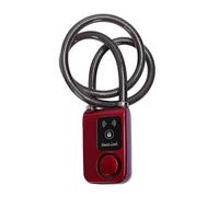 (As show, One size) Outdoor Anti Theft Bicycle Lock Super Intelligent Phone App Control Smart Alarm Bluetooth Lock Waterproof 110Db Alarm Lock(Red)