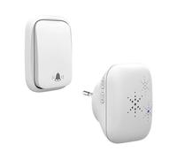 (As show, One size) Outdoor doorbell wireless and batteryless EU waterproof IP 65 snow rain humidity, white