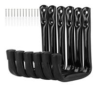 (As show, One size) Pack of 6 Heavy Duty J Shape Hooks for Garage Storage, Steel Wall Mounts (11.5cm x 10cm)