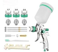 (As show, One size) Paint Spray Gun with 4 Stainless Steel Nozzles: 1.4mm, 1.7mm, 2mm, and 2.5mm