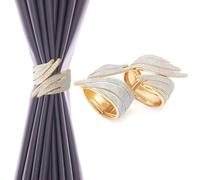 (As show, One size) Pair of Curtain Tiebacks - Diamond Wing Curtain Spring Buckle, Pack of 2 Decorative Curtain Tiebacks