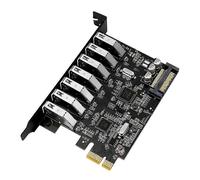 (As show, One size) PCI-E to USB 3.0 7-Port Expansion Card PCI for Express USB Add in Card Internal USB3.0 Hub Converter for Desktop PC Host