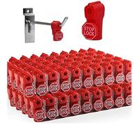 (As show, One size) Peg Hook Stop Lock 6mm Plastic Red Security Lock Retail Shop Anti-theft Display (100 Pcs)
