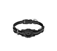 (As show, One size) Pet collar for AirTag (M,black), adjustable 38-43cm pet collar, reflective GPS cat collar with AirTag holder, compatible with Apple AirTag for boys an