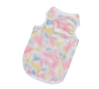 (As show, One size) Pet Dogs Clothes Soft Vest Fashion Tie-dye Color Pull On Closure Summer Apparel Clothing Outfits for Small Dogs S