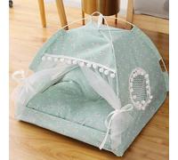 (As show, One size) Pet Tent Bed,Pet Teepee Bed Folding Portable Tents & Houses Nest Dog & Cat Tent with Removable Cushion Pad for Cat Small Dogs Sleep Bed(S-B)